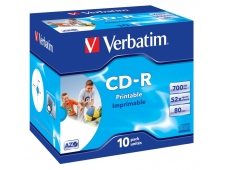 10 UNIDADES CD-ROM IMPRIMIBLES VERBATIM SUPERAZO WIDE PRINT SURFACE ID...