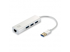 ADAPTADOR LEVEL ONE USB 3.0 GIGABIT ETHERNET RJ45 CON HUB USB 3.0 USB-...