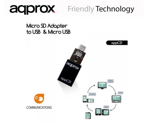 ADAPTADOR MICRO SD A USB Y MICRO USB APPROX APPC21