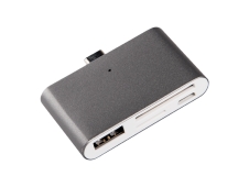 Adaptador Type C 2 en 1 Dark Grey (USB/SD/TC)