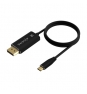 AISENS Cable Conversor Aluminio USB-C a Displayport 8K@60Hz, USB-C/M-DP/M, Negro, 1.8M
