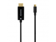 AISENS Cable Conversor USB-C a Displayport 8K@60Hz, USB-C/M-DP/M, Negr...
