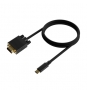 AISENS Cable Conversor USB-C a VGA, USB-C/M-HDB15/M, Negro, 0.8M