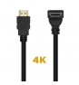 AISENS Cable HDMI V2.0 Acodado Premium Alta Velocidad / HEC 4K@60Hz 18Gbps, A/M-A/M, Negro, 1.0m