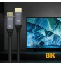 AISENS Cable HDMI V2.1 Ultra Alta Velocidad / HEC 8k@60Hz 48Gbps, A/M-A/M, 1 m Gris/Negro