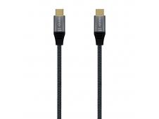 AISENS Cable USB 2.0 Aluminio 5A 100W E-Mark, USB-C/M-USB-C/M, Gris, 1...