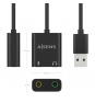 AISENS Conversor USB-A a Audio 48KHz, USB-A/M-2xJack 3.5/H, Negro, 10 cm