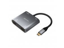 AISENS Conversor USB-C a 2XHDMI 4K SST MST/USB2.0/USB-C PD 60W, USB-C/...