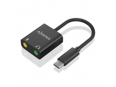 AISENS Conversor USB-C a Audio 48KHz, USB-C/M-2xJack 3.5/H, Negro, 10 ...