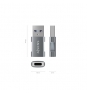 AISENS Mini Adaptador USB 3.2 GEN2 10G 3A, Tipo USB-C/H-A/M, Gris