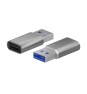 AISENS Mini Adaptador USB 3.2 Gen2 / USB 2.0 3A, Tipo USB-C/H-A/M, Gris