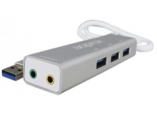 Approx Adaptador USB Sound Card TARJETA DE SONIDO + USB 3.0 HUB APPUSB...