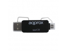 APPROX APPC33 ADAPTADOR MICRO SD/SD/MMC A USB Y MICRO USB NEGRO