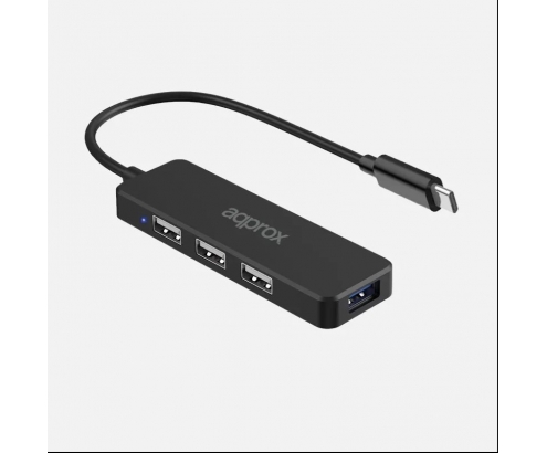 Approx APPC48 Adaptador USB Tipo-C Hub 3-Puerto USB 2.0 + 1-Puerto USB...