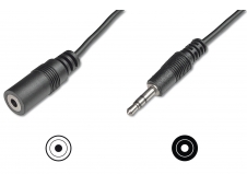 ASSMANN Electronic cable de audio 3,5 mm Macho/Hembra 2,5 m Negro