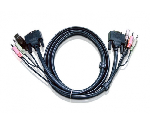ATEN Cable KVM DVI-D single link USB de 3 m