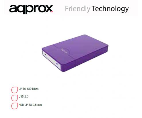 CAJA 2.5 APPROX APPHDD09P USB 2.0 PURPURA SATA