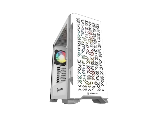 Caja Nfortec Nekkar White Torre Gaming ATX A-RGB con Frontal Mallado N...