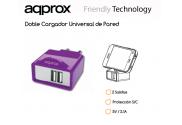 CARGADOR APPROX 2 PUERTOS USB APPUSBWALL21P