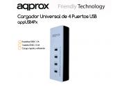 CARGADOR APPROX 4 PUERTOS USB APPUSB4PW