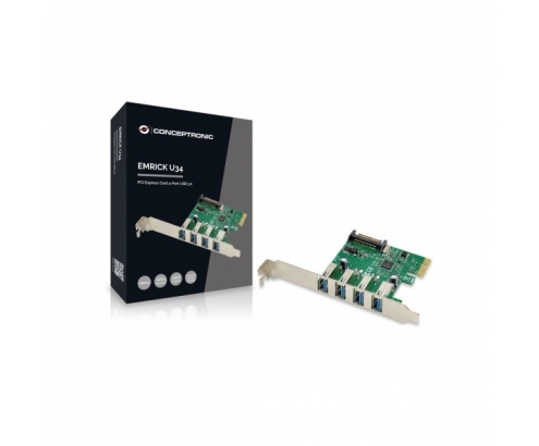 CONTROLADORA CONCEPTRONIC PCI EXPRESS 4 PUERTOS USB 3.0 EMRICK U64 EMR...