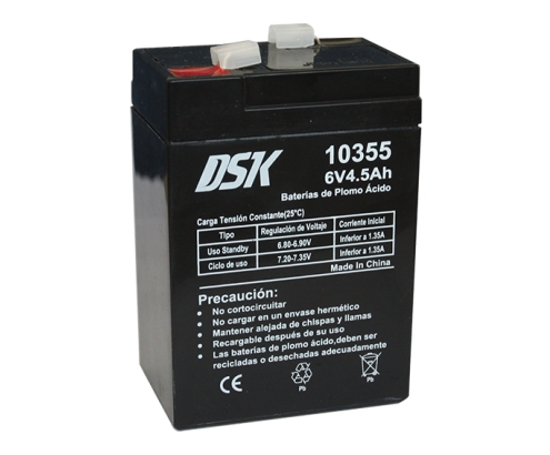 DSK bateria de plomo acido 6v 4.5ah negro 