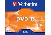 DVD-R VERBATIM 5 UNIDADES 4.7GB 16X 43519