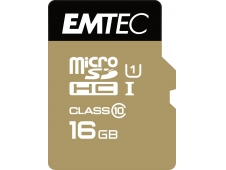 Emtec memoria microsd gold+ memoria microsdhc 16gb class10 blanco oro
