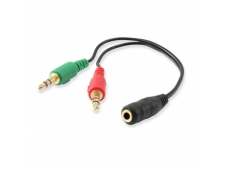 Ewent EC1642 Cable adaptador 3.5mm macho a 2x 3.5mm hembra negro verde...