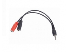 Gembird CCA-417 Cable de audio 3.5mm macho a 2 x 3.5mm hembra 0.2m neg...