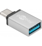 Goobay 56620 cambiador de género para cable USB C USB A Plata