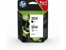 HP 304 Cartucho de tinta Original 2 pieza(s) Alto rendimiento (XL) Mul...