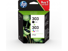 HP Paquete de 2 cartuchos de tinta Original 303 Negro, Cian, Magenta, ...