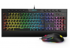 Krom Kalyos teclado y ratón USB retroiluminado led RGB Negro NXKROMKLY...