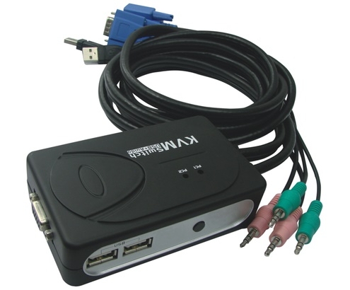 KVM SWTCH AUTOMATICO NANOCABLE 2PC PS2-USB-VGA-AUDIO 10.12.0001