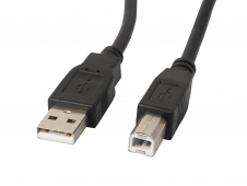 Lanberg CA-USBA-10CC-0010-BK cable USB 1 m USB 2.0 USB B Negro