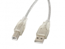 Lanberg CA-USBA-12CC-0018-TR cable USB 1,8 m USB 2.0 USB B Transparent...