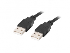 Lanberg CA-USBA-20CU-0005-BK cable USB 0,5 m USB 2.0 Negro