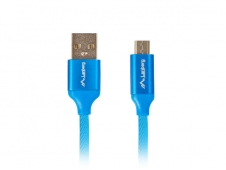Lanberg CA-USBM-20CU-0018-BL cable USB 1,8 m USB 2.0 Micro-USB A USB A...