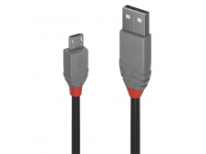 Lindy 36731 cable USB 0,5 m USB 2.0 USB A Micro-USB B Negro, Gris