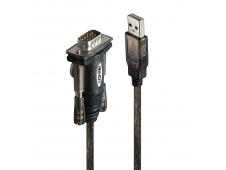 Lindy 42855 cable de serie Gris, Transparente 1,5 m USB tipo A DB-9