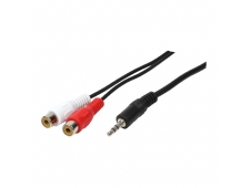 LogiLink 1x3.5mm - 2xRCA, 0.2m cable de audio 0,2 m 3,5mm Negro