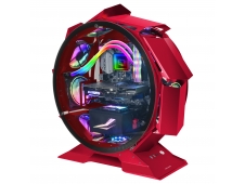 Mars Gaming MCORB Rojo Caja PC Gaming Micro-ATX XL Diseño Circular Cus...