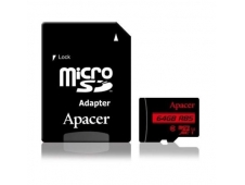 MEMORIA MICROSDXC APACER + ADAPTADOR 64GB CLASE 10 NEGRO AP64GMCSX10U5...
