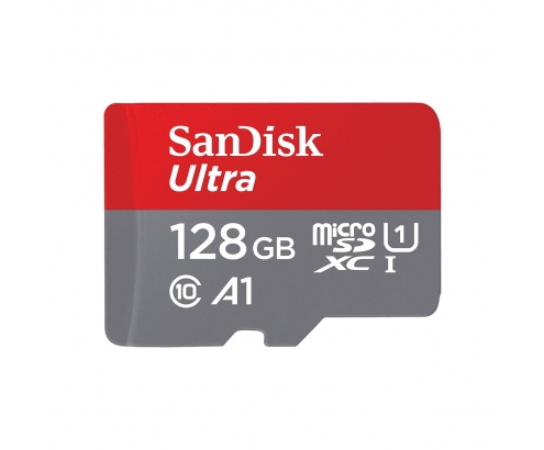 Memoria microsdxc sandisk ultra flash 128gb class 1 u1 a1 gris rojo SD...