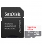 Memoria sandisk microsdhc 32gb + sd adapter 45mb/s escritura 48mb/s lectura gris blanco SDSQUNR-032G-GN3MA