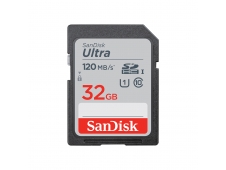 Memoria sdhc sandisk ultra flash 32gb UHS-I class 1 u1 v10 negro SDSDU...