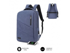 Mochila subblim city backpack para portatiles 15.6p puerto usb azul SU...