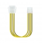 Nanocable Cable de alimentacion extensor para fuentes de alimentacion  8-pin EPS12V hembra a 8-pin(4+4) EPS12V macho 0.3m negro amarillo