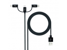Nanocable Cable USB 3 en 1 Carga/Datos USB-A a USB-C/Micro USB/Lightni...